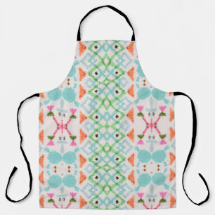 Tablier Motif américain. Impression Ikat transparente. Vin