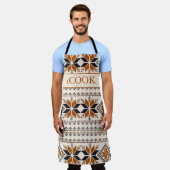 Tablier motif amérindien Brown et beige (Porté)