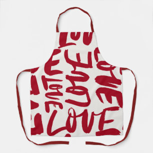 Tablier Motif amour dessiné à la main, ludique et romantiq