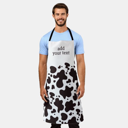 Tablier Motif animal de vache mûre moderne (Porté)