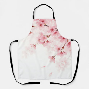 Tablier Motif aquarelle de fleur de cerisier Sakura rose
