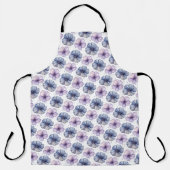 Tablier Motif aquarelle florale lavande et bleu (Recto)