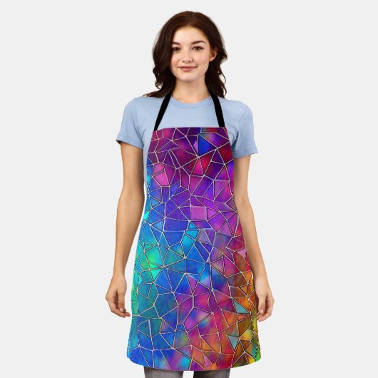 Tablier Motif arc-en-ciel en verre tendu (Porté)