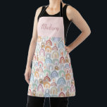 Tablier Motif arc-en-ciel rose pastel mignon<br><div class="desc">Cute Assorted Pastel Rose Rainbow Motif Apron vous pouvez personnaliser. Parfait comme cadeau pour maman,  grand-mère,  tante,  nièce,  collègue,  amie boulangère.</div>