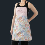 Tablier Motif arc-en-ciel rose pastel mignon<br><div class="desc">Cute Assorted Pastel Rose Rainbow Motif Apron vous pouvez personnaliser. Parfait comme cadeau pour maman,  grand-mère,  tante,  nièce,  collègue,  amie boulangère.</div>