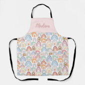 Tablier Motif arc-en-ciel rose pastel mignon (Recto)