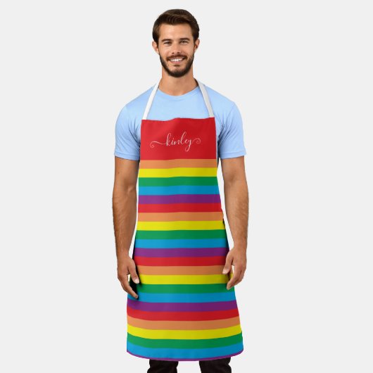 Tablier Motif arc-en-ciel simple (Porté)
