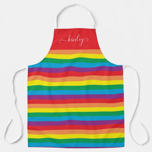 Tablier Motif arc-en-ciel simple (Recto)