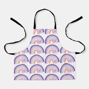 Tablier Motif arc-en-ciel violet dessiné à la main pour la