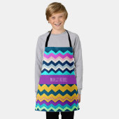 Tablier Motif arc-en-ciel Zig zagging pastel (Porté)