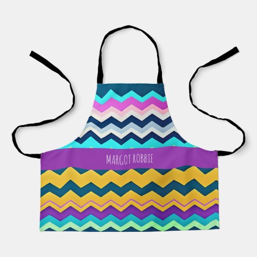 Tablier Motif arc-en-ciel Zig zagging pastel (Recto)