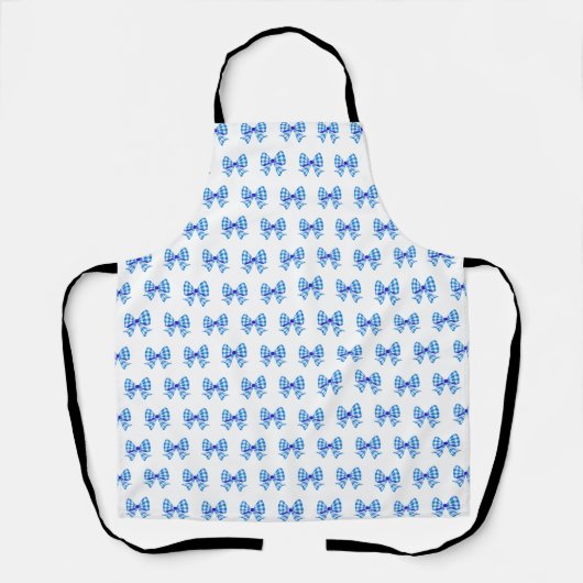 Tablier Motif arc en vichy bleu blanc (Recto)