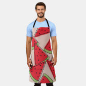 Tablier Motif Arrière - plan rose des tranches de pastèque (Porté)