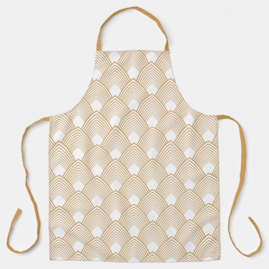 Tablier Motif Art déco or et blanc (Recto)