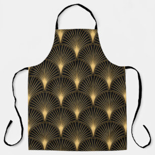 Tablier Motif Art déco. Simples grappes noir et or