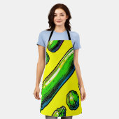 Tablier Motif Art Pop Néon Courgette (Porté)