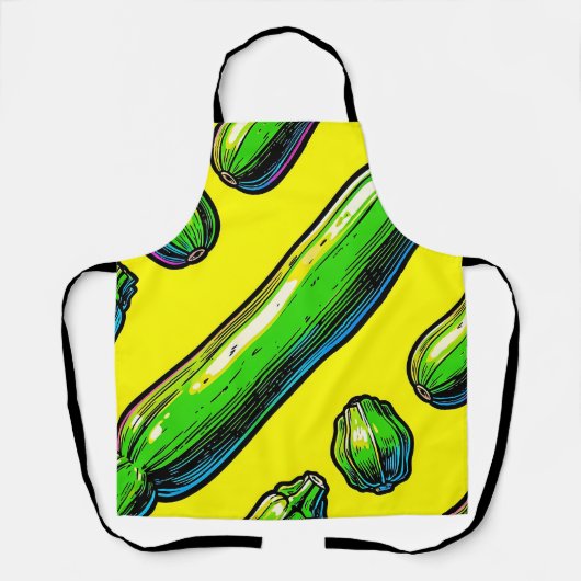 Tablier Motif Art Pop Néon Courgette (Recto)