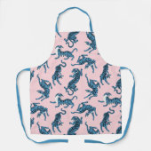 Tablier Motif asiatique de tigre bleu (Recto)