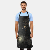 Tablier Motif Astrologique Black Gold (Porté)