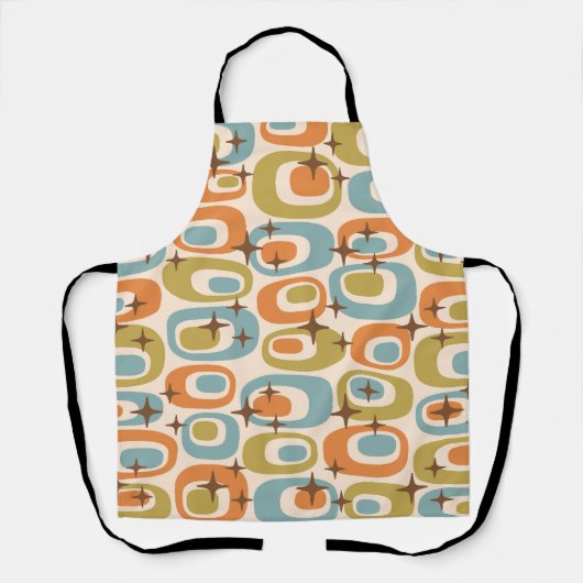 Tablier Motif Atomique Moderne du Milieu du Siècle (Recto)
