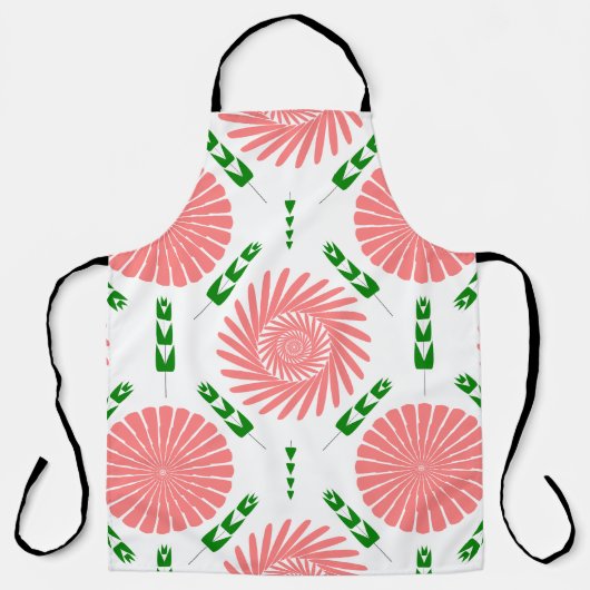 Tablier motif aux fleurs roses (Recto)