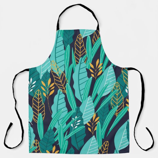 Tablier Motif avec différents feuilles tropicaux abstraits (Recto)