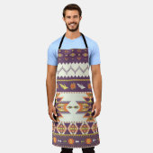 Tablier Motif aztèque incolore (Porté)