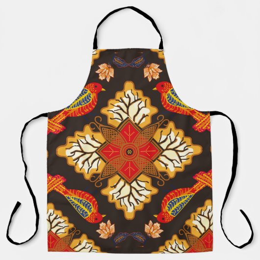 Tablier Motif batik indonésien avec flo très distinctif (Recto)