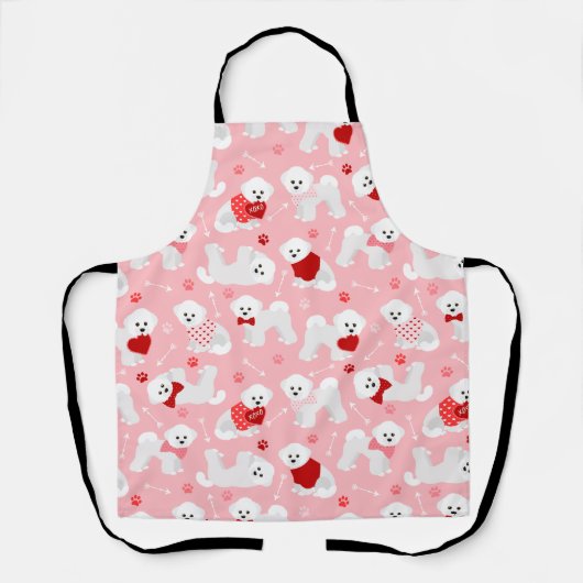 Tablier Motif Bichon Frise Valentine (Recto)