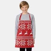 Tablier Motif blanc cerf rouge mignon (Porté)