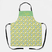 Tablier Motif blanc citron jaune rustique (Recto)