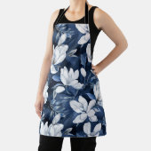 Tablier Motif blanc Magnolia à minuit, jardinage (Insitu)