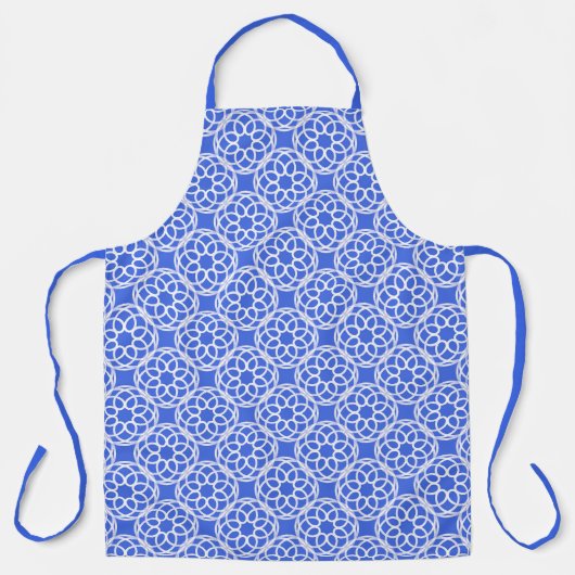 Tablier Motif bleu blanc géométrique (Recto)