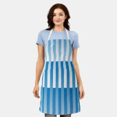 Tablier Motif Bleu Blanc rayé (Porté)