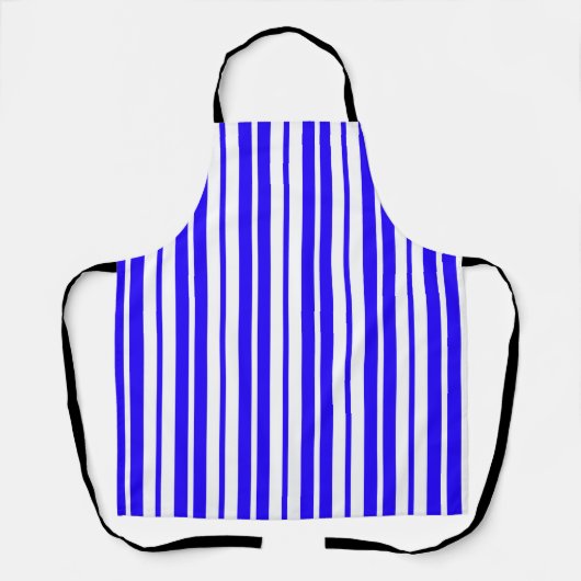 Tablier Motif Bleu Blanc Vertical Grilles (Recto)
