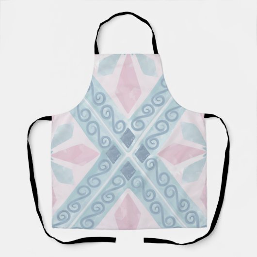 Tablier motif bleu en forme de diamant (Recto)