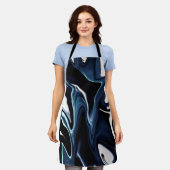 Tablier Motif bleu flou (Porté)