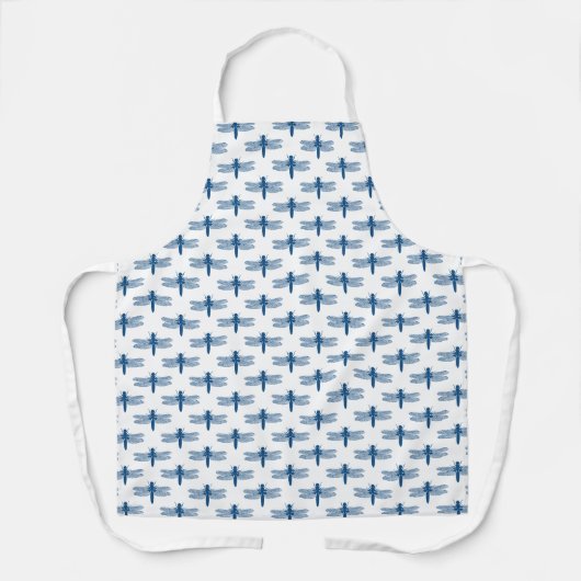 Tablier Motif bleu libellule (Recto)