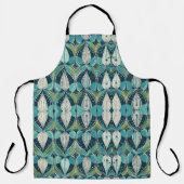 Tablier Motif bleu vert du milieu du siècle atomique (Recto)