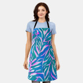 Tablier Motif bleu-vert tropical (Porté)