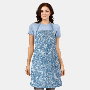 Tablier Motif Blue Boho Paisley