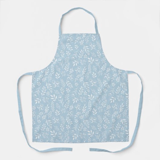 Tablier Motif botanique Bleu clair - Apron (Recto)
