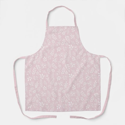 Tablier Motif botanique rose clair - Apron (Recto)