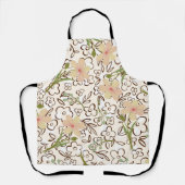 Tablier Motif botanique vert rose mignon (Recto)