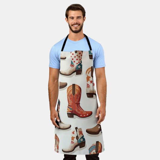 Tablier Motif bottes Cowboy (Porté)