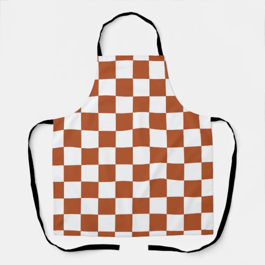 Tablier Motif Brown blanc À damiers chèque (Recto)