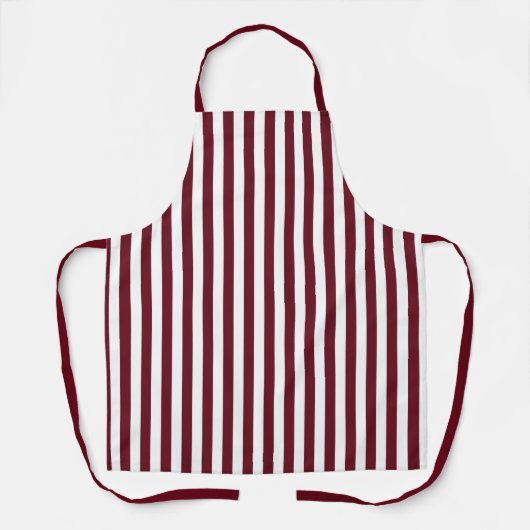 Tablier Motif Burgundy et White Stripes (Recto)