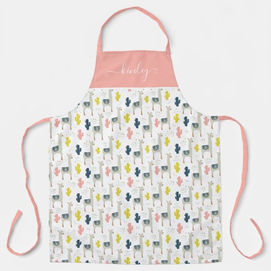 Tablier Motif Cactus & Llamas (Recto)