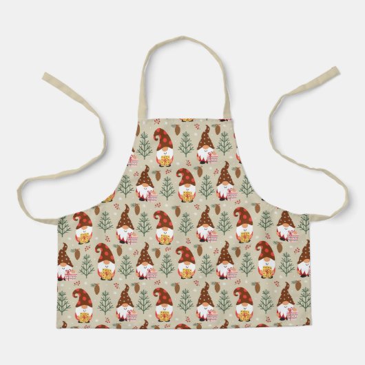 Tablier Motif cadeau Noël Gnomes (Recto)