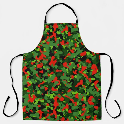 TABLIER MOTIF CAMO DE NOËL ROUGE ET VERT (Recto)